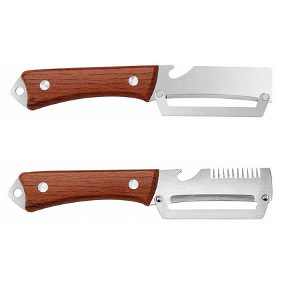 🔥 50 % DE RÉDUCTION 🔪🥕 Éplucheur Multifonctionnel en Bois – Lame Inox Ultra-Tranchante + Décapsuleur Intégré 🥔🍎
