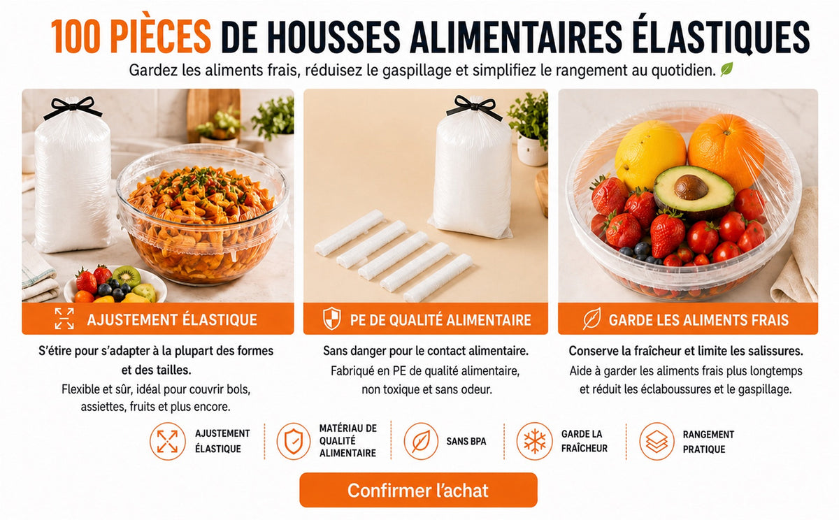 🍽️✨ 100 Couvre-Bols Extensibles – Couvre-Bols & Assiettes Élastiques pour une Conservation Facile des Aliments 🥗– Protège des Odeurs du Réfrigérateur