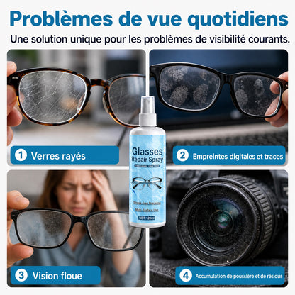 Spray réparateur de rayures pour lentilles professionnelles
