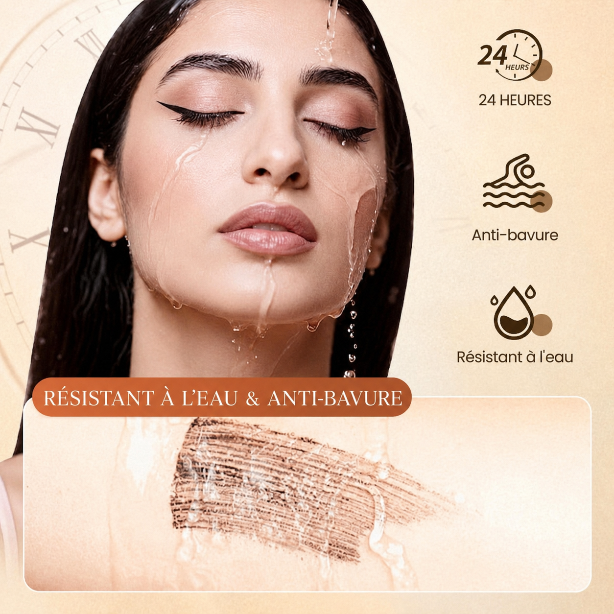 🔥 50 % DE RÉDUCTION · Mascara recourbant et allongeant, résistant à l'eau ✨