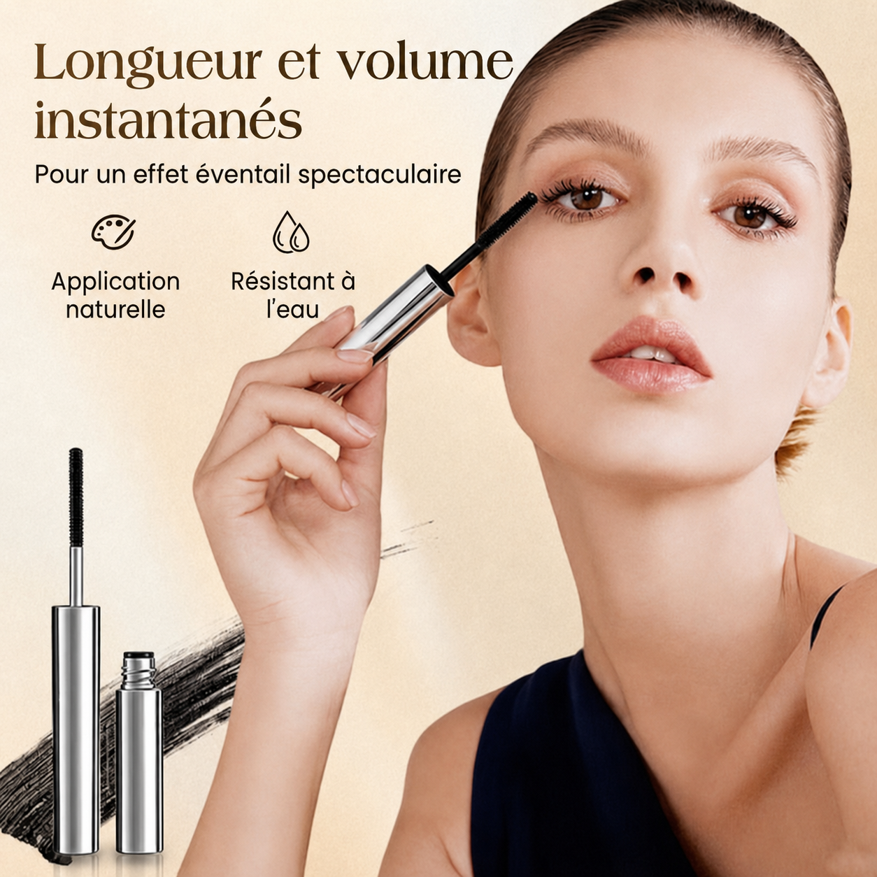 🔥 50 % DE RÉDUCTION · Mascara recourbant et allongeant, résistant à l'eau ✨