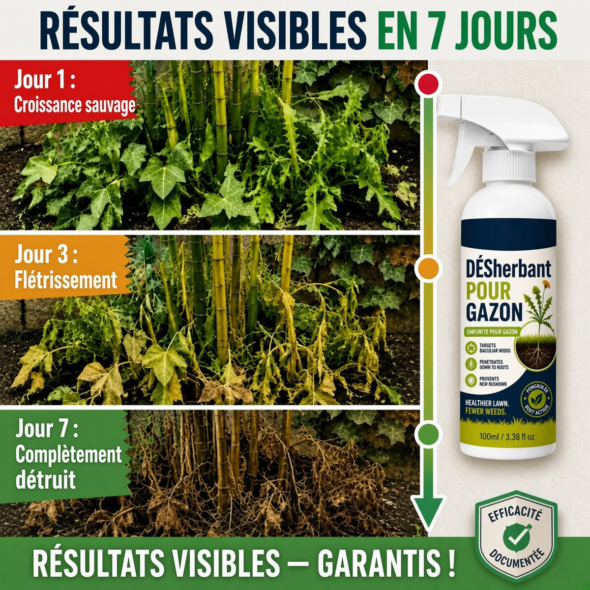 🏆🏆🌱 50 % DE RÉDUCTION 🔥 Désherbant Stop – Efficace contre les mauvaises herbes & leur repousse | Respectueux des animaux pour jardin & cour