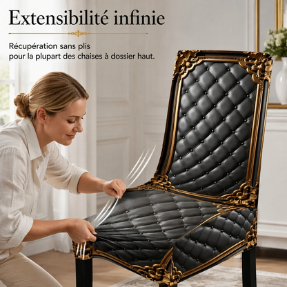 🪑 50% DE RÉDUCTION ! 🖤 Housse de Chaise Extensible & Lavable – Élastique & Facile d'entretien ✨