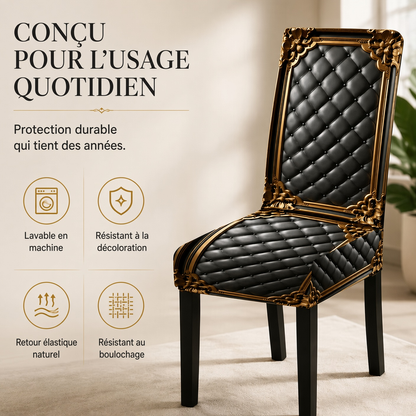 🪑 50% DE RÉDUCTION ! 🖤 Housse de Chaise Extensible & Lavable – Élastique & Facile d'entretien ✨