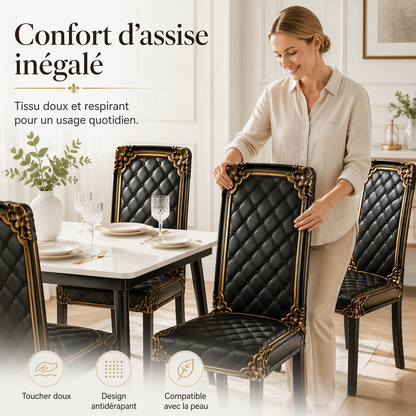 🪑 50% DE RÉDUCTION ! 🖤 Housse de Chaise Extensible & Lavable – Élastique & Facile d'entretien ✨