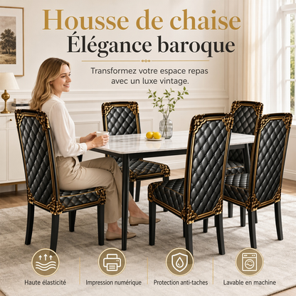 🪑 50% DE RÉDUCTION ! 🖤 Housse de Chaise Extensible & Lavable – Élastique & Facile d'entretien ✨