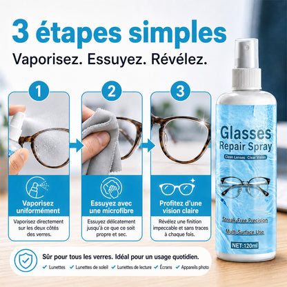 Spray réparateur de rayures pour lentilles professionnelles