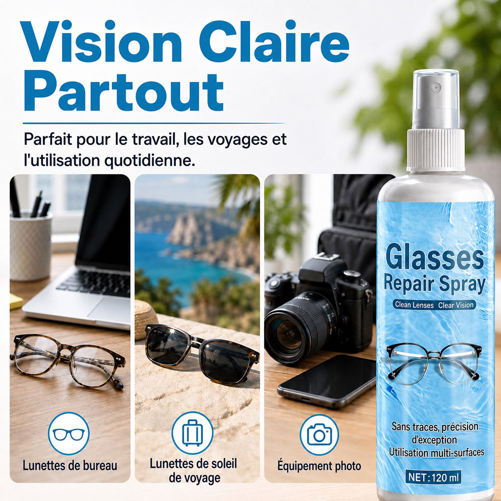 Spray réparateur de rayures pour lentilles professionnelles