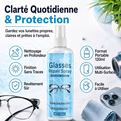 Spray réparateur de rayures pour lentilles professionnelles