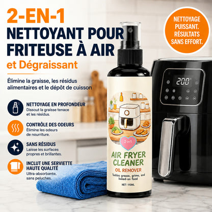 🔥 Promotion : 50 % de réduction ! ✨ Spray nettoyant et dégraissant 2-en-1 pour friteuse à air chaud