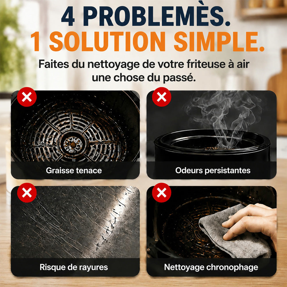 🔥 Promotion : 50 % de réduction ! ✨ Spray nettoyant et dégraissant 2-en-1 pour friteuse à air chaud