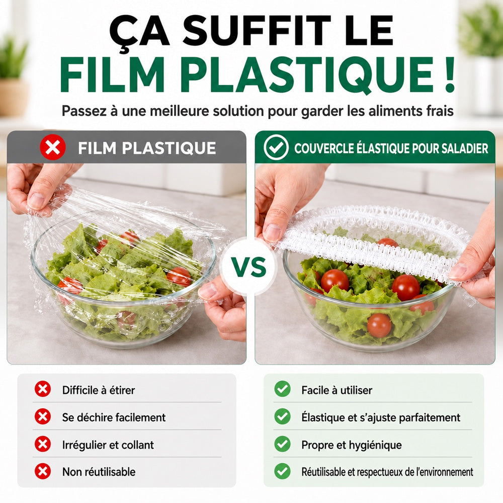 🍽️✨ 100 Couvre-Bols Extensibles – Couvre-Bols & Assiettes Élastiques pour une Conservation Facile des Aliments 🥗– Protège des Odeurs du Réfrigérateur