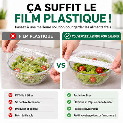 🍽️✨ 100 Couvre-Bols Extensibles – Couvre-Bols & Assiettes Élastiques pour une Conservation Facile des Aliments 🥗– Protège des Odeurs du Réfrigérateur