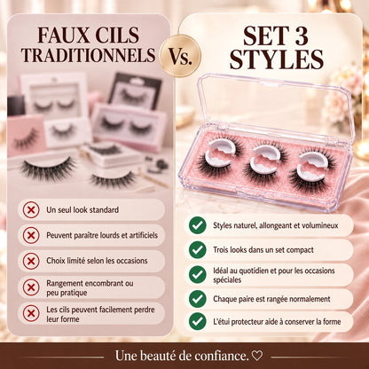 🥳 Achetez-en une paire, recevez-en une offerte ! 👁️✨ Faux cils autocollants réutilisables. Pas besoin de colle : il suffit de les presser en place. Faciles à retirer et à réutiliser 💕🌸
