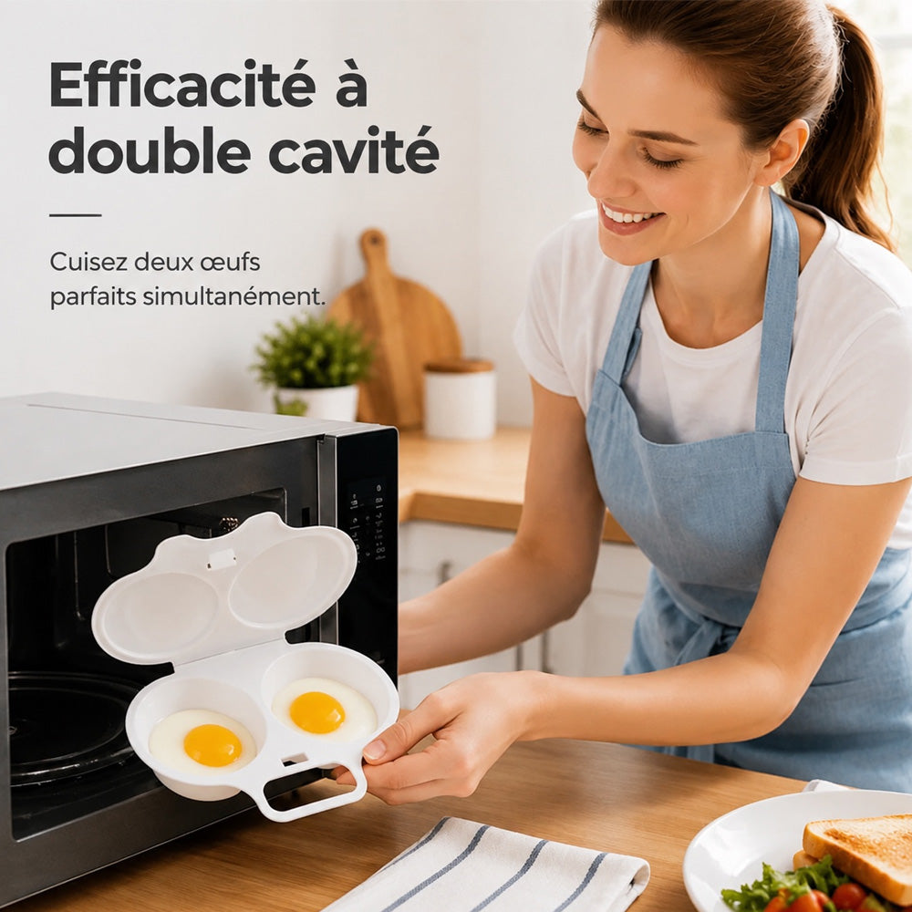🛡️🧼 Cuiseur à œufs anti-éclaboussures – Couvercle hermétique, fini le nettoyage du micro-ondes après chaque œuf, savourez un œuf poché sain sans graisse ni effort 🌿🥚