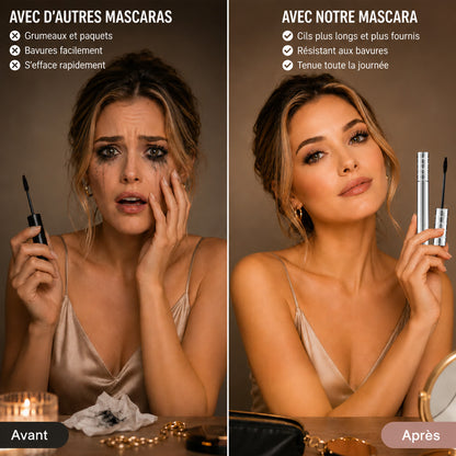 Mascara waterproof à fibres-🎉🎉 Fini les yeux de panda — Des cils longs et définis toute la journée