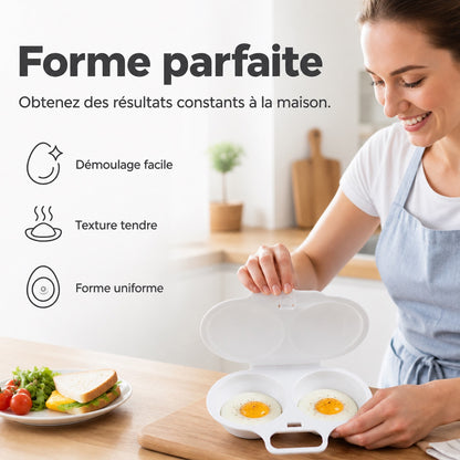🛡️🧼 Cuiseur à œufs anti-éclaboussures – Couvercle hermétique, fini le nettoyage du micro-ondes après chaque œuf, savourez un œuf poché sain sans graisse ni effort 🌿🥚