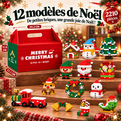 ⏳ Plus qu’un jour pour profiter de -49 % – 🎄 Kit DIY de constructions de Noël sur 12 jours | 12 modèles festifs à construire et à accrocher pour décorer le sapin, les couronnes et toute la maison 🧱