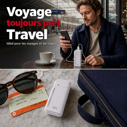 Chargeur d'urgence portable pour téléphone, batterie externe alimentée par piles AA avec lampe torche LED