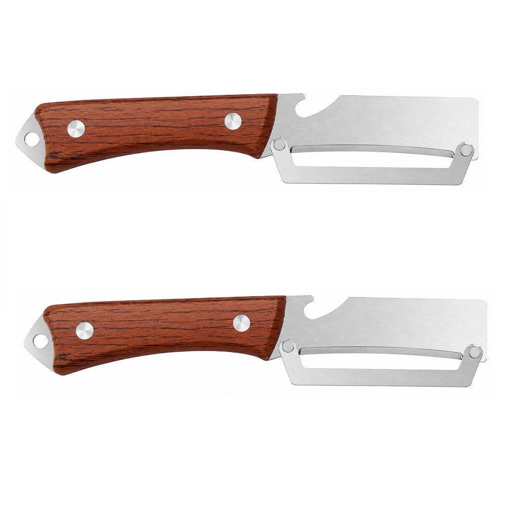 🔥 50 % DE RÉDUCTION 🔪🥕 Éplucheur Multifonctionnel en Bois – Lame Inox Ultra-Tranchante + Décapsuleur Intégré 🥔🍎