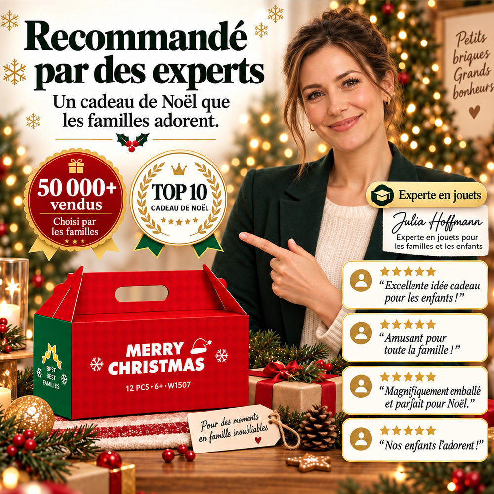 ⏳ Plus qu’un jour pour profiter de -49 % – 🎄 Kit DIY de constructions de Noël sur 12 jours | 12 modèles festifs à construire et à accrocher pour décorer le sapin, les couronnes et toute la maison 🧱