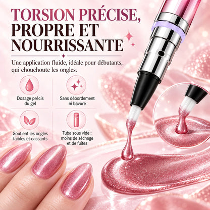 ✨ 50 % de réduction – Stylo 6-en-1 pour le soin des ongles & effet Cat Eye – Base, Builder, Couleur & Top Coat avec aimant intégré