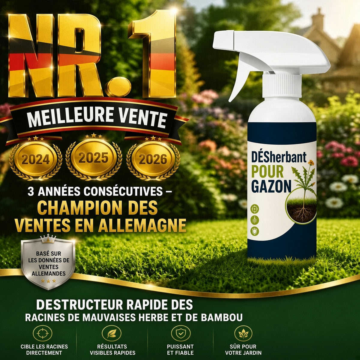 🔥 50 % DE RÉDUCTION 🌿 Désherbant – Efficace contre les mauvaises herbes & leur repousse | Jardin, allées & cour ⚡