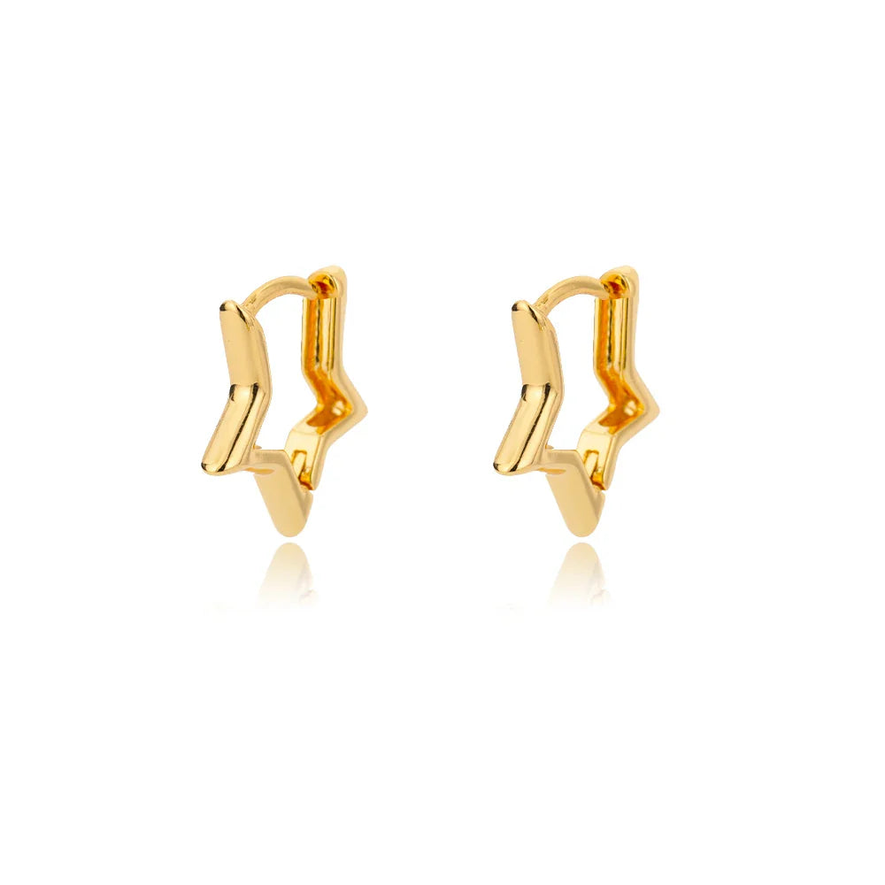 Geometric Star Earrings For Women Stainless Steel Star Hoop Earring Girl Jewelry Gift Charm Hypoallergenic Accessories Brincos