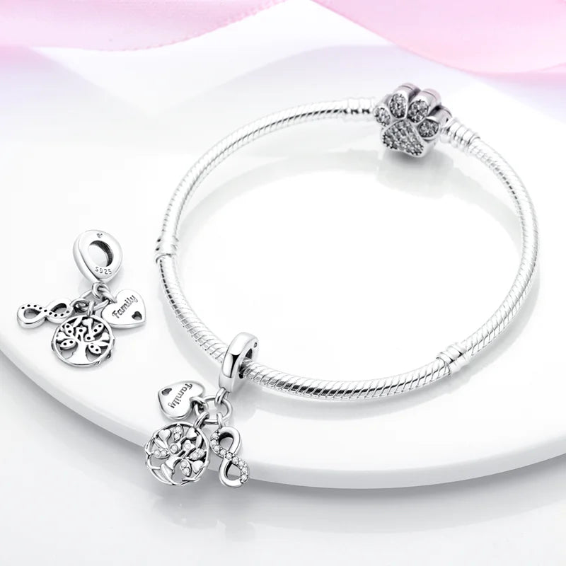 2024 Original New in Romantic Retro Classic Series Lotus Charm Beads Fits Pandach Bracelet Women 925 Silver Pendant Bead Jewelry
