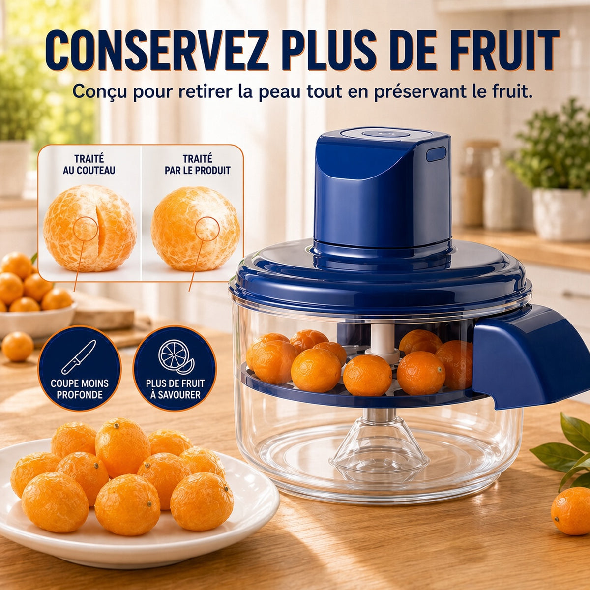 🔪 Éplucheur électrique 5 lames – Moteur cuivre puissant, extraction en 1 bouton, démontable et sans danger alimentaire – Batterie 1300 mAh, gain de temps en cuisine 🥕🍎