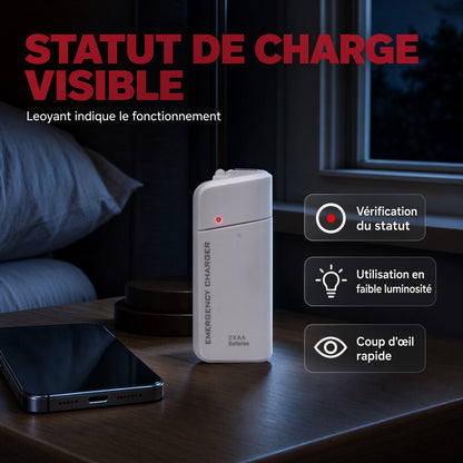 Chargeur d'urgence portable pour téléphone, batterie externe alimentée par piles AA avec lampe torche LED