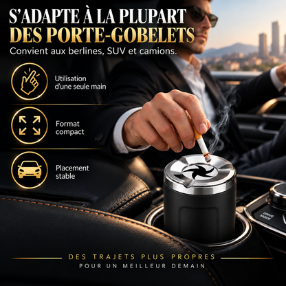 🎉 Promotion 2026 : cendrier rotatif pour voiture avec revêtement intérieur en céramique