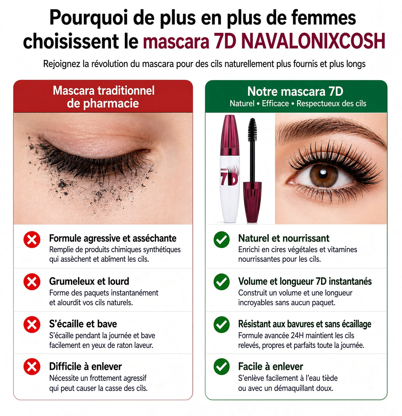 🔥 Dernier jour — 1 acheté = 1 offert ! ⏰✨ Mascara recourbant et allongeant, sans bavures
