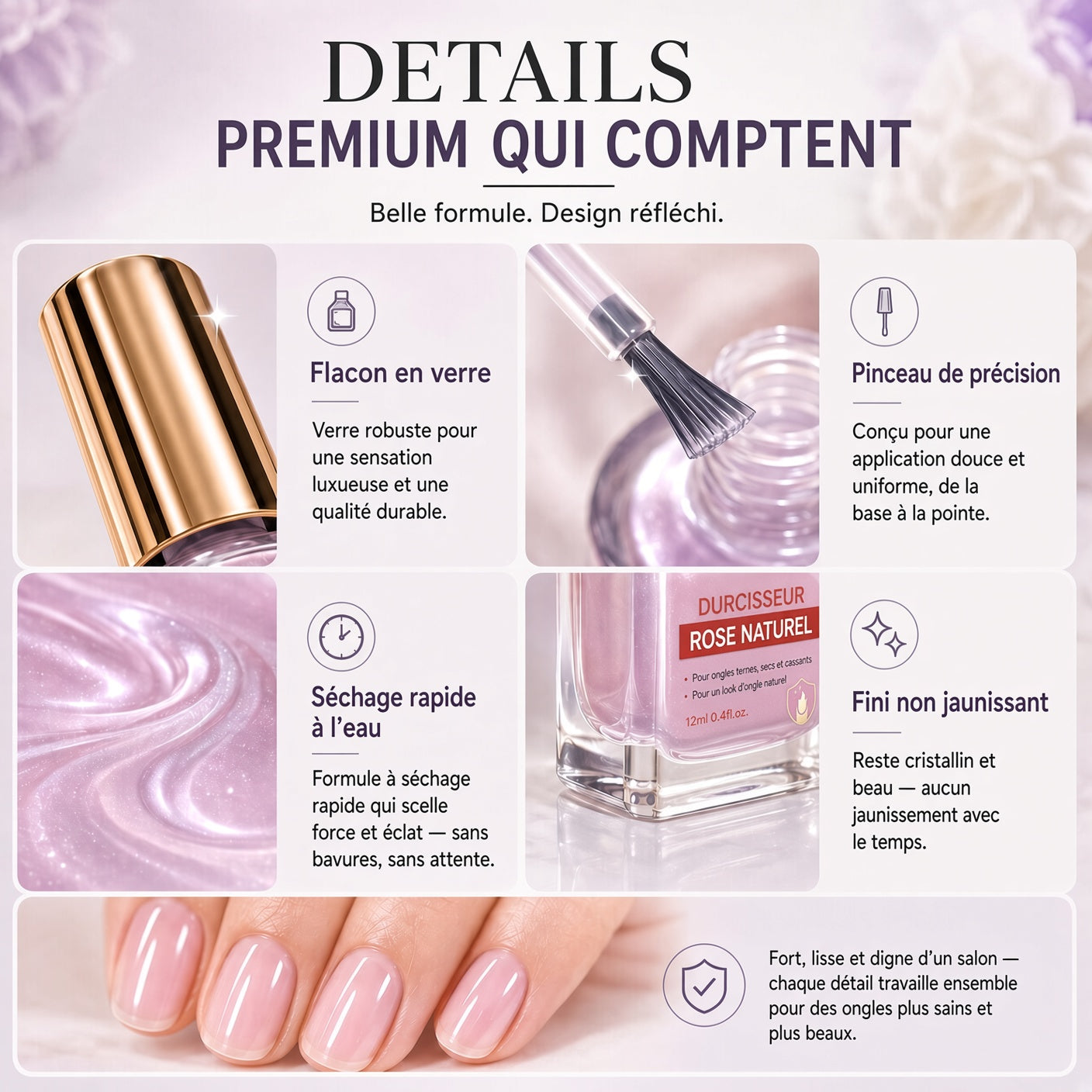 💅 50 % DE RÉDUCTION !! ⏰ Renforceur d’Ongles Brillance Lilas – Renforce les Ongles Fragiles & Restaure Leur Éclat Naturel