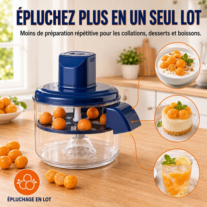 🔪 Éplucheur électrique 5 lames – Moteur cuivre puissant, extraction en 1 bouton, démontable et sans danger alimentaire – Batterie 1300 mAh, gain de temps en cuisine 🥕🍎