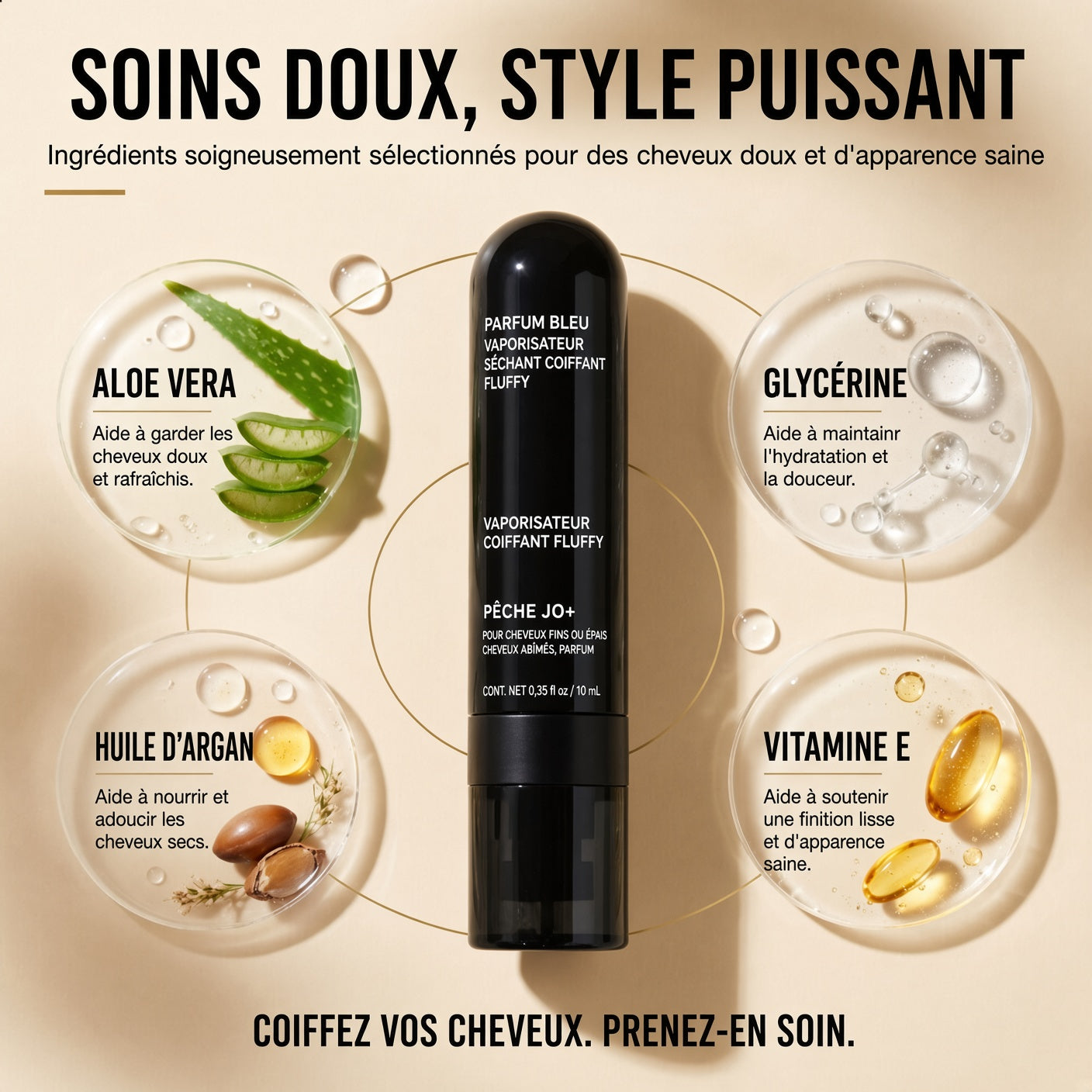 🔥50% DE RÉDUCTION !! ⏰ Spray Coiffant Longue Durée Fluffy Hair Shaping Spray 9 – 90 ml – Volume Naturel & Tenue Résistante for Cheveux Matures
