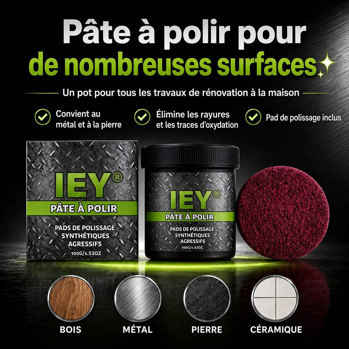 🎉 OFFRE EXCLUSIVE ✨La pâte à polir multi-surfaces pour une brillance éclatante