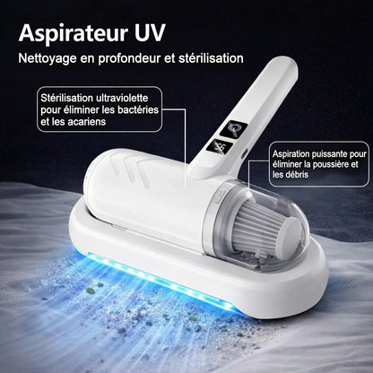 🎉Vente flash (🚀-50 %) ⚡Plus de 50K vendus ! 💝Aspirateur anti-acariens pour lit avec lumière UV-C – battage, aspiration et stérilisation UV réunis en un seul appareil ! 💥