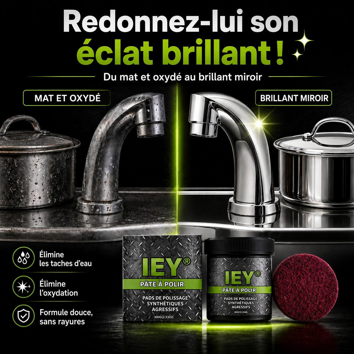 🎉 OFFRE EXCLUSIVE ✨La pâte à polir multi-surfaces pour une brillance éclatante
