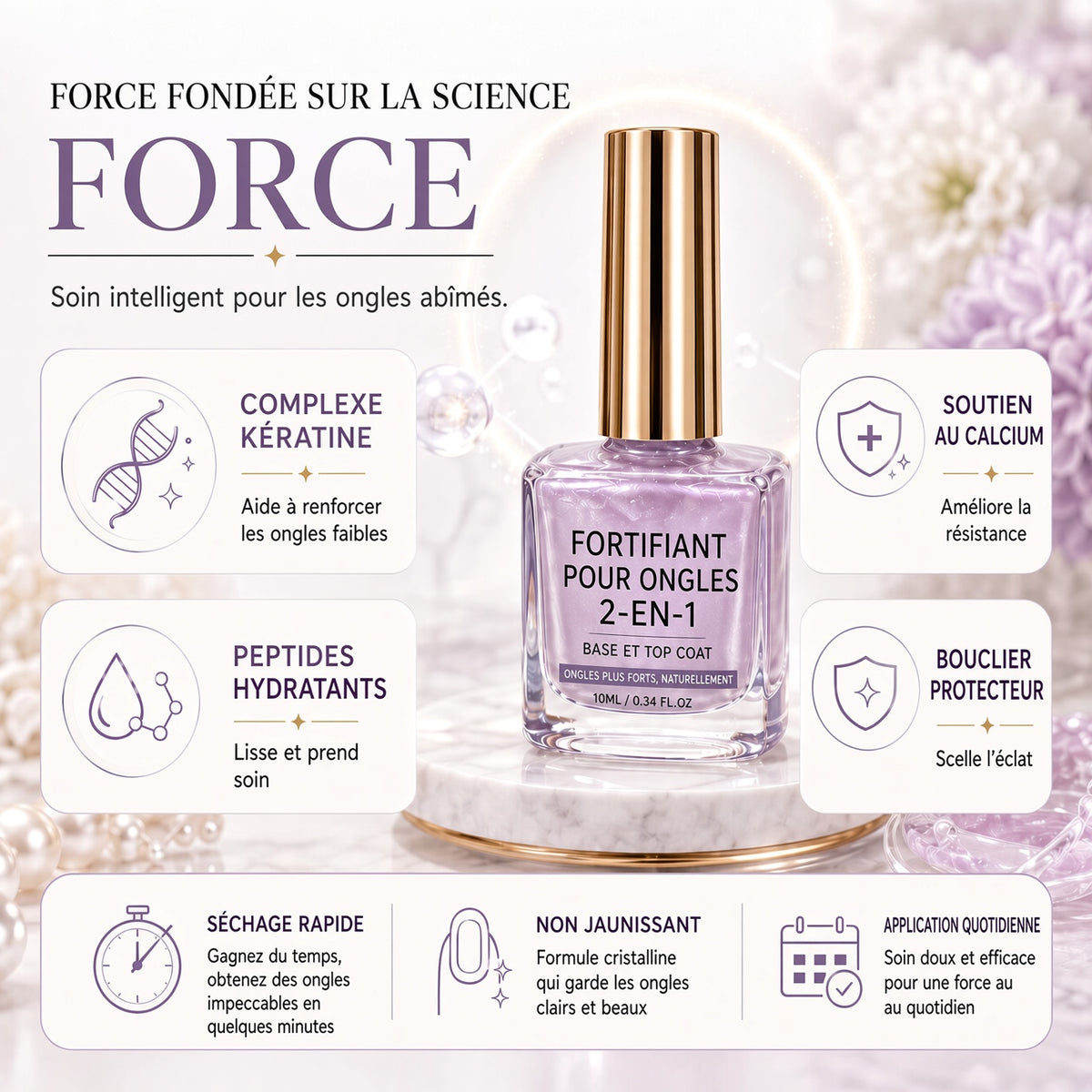 💅 50 % DE RÉDUCTION !! ⏰ Renforceur d’Ongles Brillance Lilas – Renforce les Ongles Fragiles & Restaure Leur Éclat Naturel