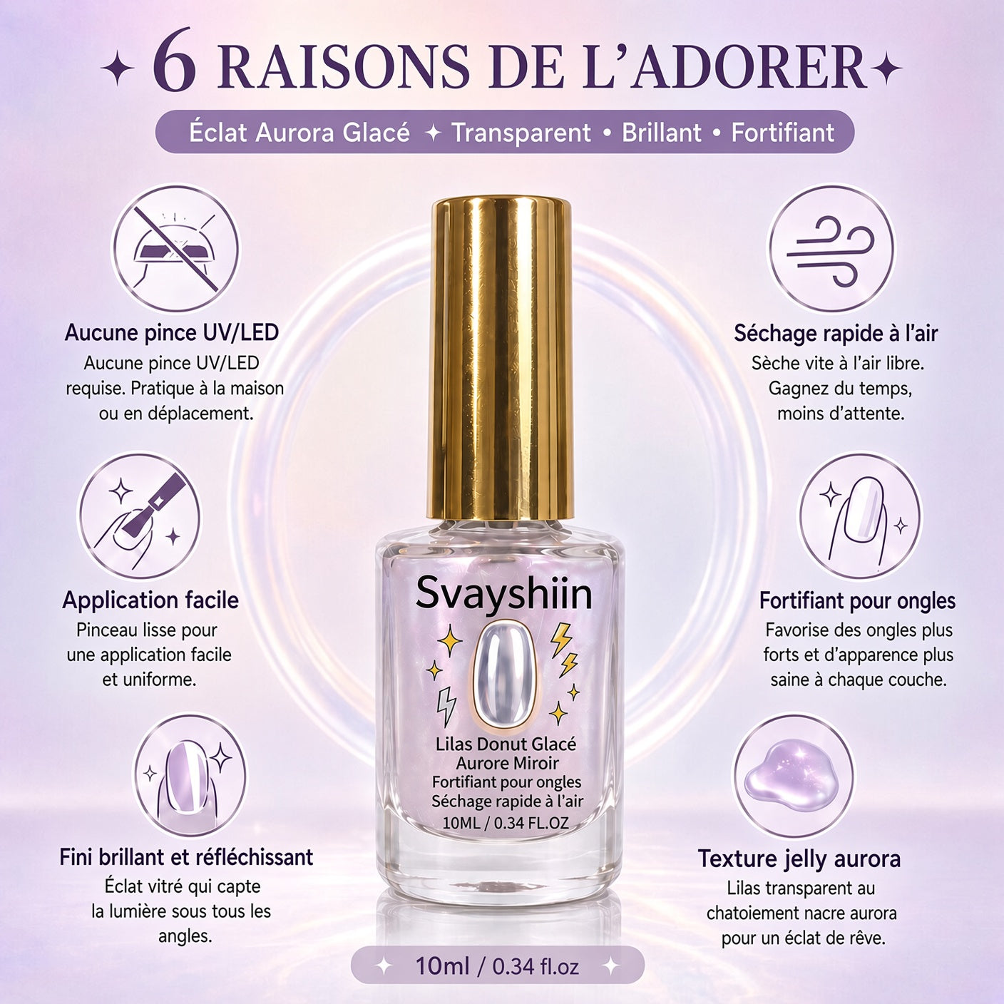 💅 50 % DE RÉDUCTION !! ⏰ Renforceur d’Ongles Brillance Lilas – Renforce les Ongles Fragiles & Restaure Leur Éclat Naturel